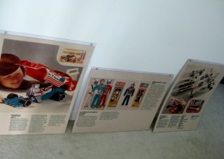 Vtg 1976 Ideal Evel Knievel Funny Car Presentation Boards Stunt Cycle