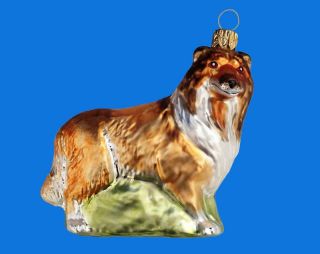 Collie Dog European Blown Glass Christmas Tree Ornament Decoration Hunde