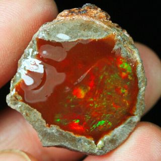 53.  5ct Natural Ethiopian Black Chocolate Opal Facet Rough Specimen Yqo3284