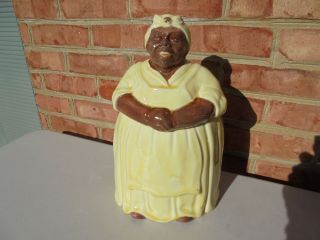 Antique Vintage Mosaic Tile Company Yellow Mammy Cookie Jar