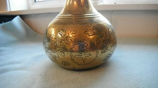 Antique Chinese Bronze Vase With Caligraphy And Floral Decoration 2