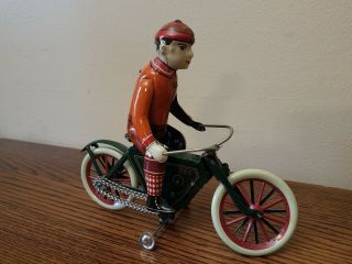 Rolli 230 Dbs Bicycle W/ Driver Boy Made In Germany Tin Litho Toy Look