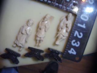 Vintage/antique Marked?signed 3 Figurines Chinese Japanese Mid Century