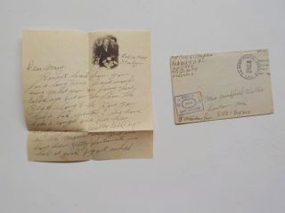 Wwii Letter 1945 Italy Illustrated 805th Tank Destroyer Battalion Soldier Ww2
