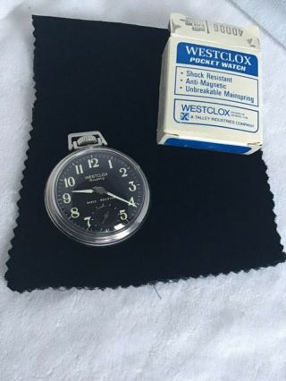 Vintage Westclox Pocket Watch,  Box
