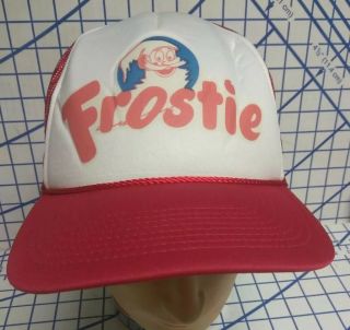 Vintage Rare Frostie Root Beer Soda Trucker Mesh Cap Hat