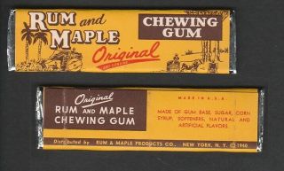 Army Advertising Chewing Gum Stick With Wrapper - - - Rum And Maple 1941 Wwii
