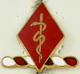4th Medical Battalion Crest Di/dui Pinback Ns Meyer Hm