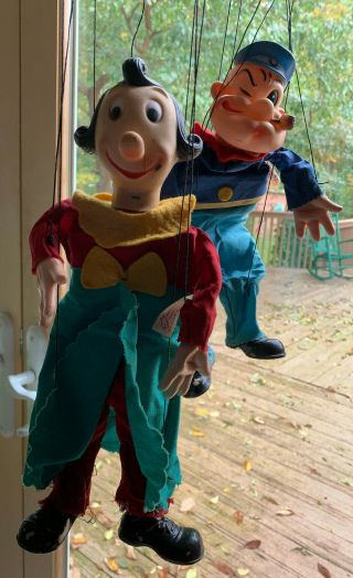 Vintage Popeye The Sailor And Olive Oyl Marionette Puppets Gund 1950 