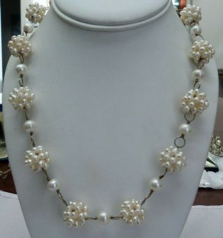Dtr Jay King Mine Finds Sterling Silver Lustrous Pearl Clusters Bead Necklace