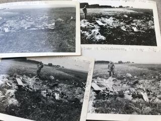 4 Photos Of Crashed Wrecked Us Plane /aircraft In Holtzhausen Germany 103rd Inf