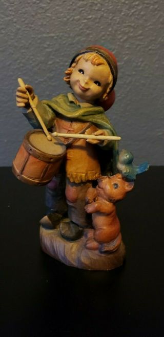 Anri Ferrandiz Wood Carving " Drummer Boy " 6 Inch