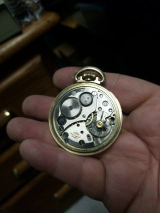 Vintage 10k Gold Plated Elgin Shockmaster Railroad Pocket Watch 657 17 Jewels