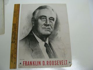 Franklin D Roosevelt Fdr Presidential Campaign Poster Political Democrat