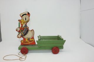 Fisher Price Disney Donald Duck Wooden Pull Toy 550 - 463