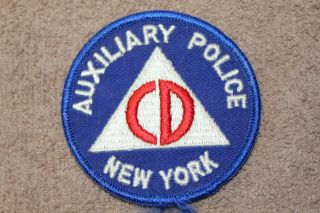 Ww2 U.  S.  Civil Defense " Auxiliary Police York " Uniform Patch