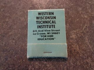 Old Matchbook La Crosse Wisconsin Wi Western Wisconsin Technical Institute