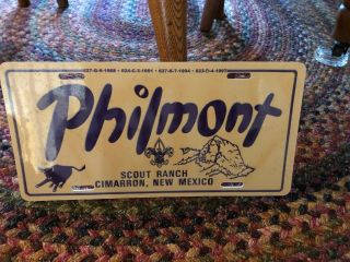 Vtg Boys Scout Of America Bsa Philmont Scout Camp License Plate