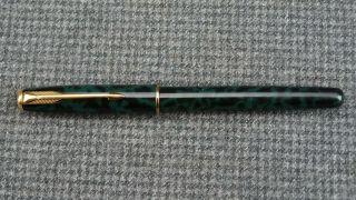 (pp2) Vtg Parker Sonnet Fountain Pen Green Marble -