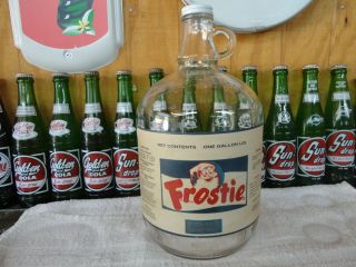 Frostie Root Beer Soda Fountain Syrup Paper Label 1 Gallon Jug Columbus,  Ga.