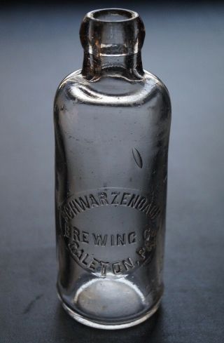 Antique (hutch) Soda Bottle - Schwarzenbach Brewing Co.  Galeton Pa