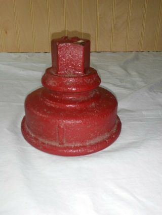 Vtg Red Fire Hydrant Part,  Top Piece,  1 - 1/2 " Replacement Cast Iron