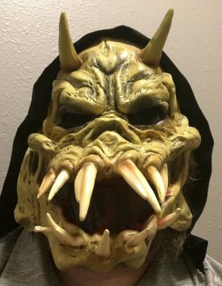 Paper Magic Group Hooded Rubber Halloween Mask Demon Monster Evil Creature Horns