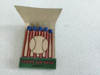 Vintage Feature Sticks Matchbook,  Al Schacht Crown Prince Of Baseball Restaurant