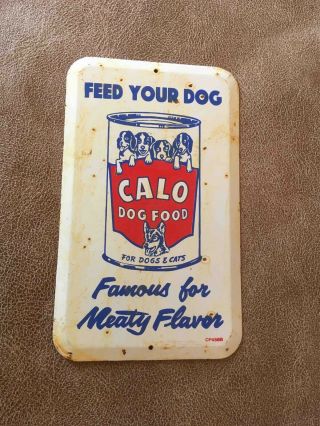 Old Feed Your Dog Calo Dog Food Meaty Flavor Tin Advertising Door Push Plate
