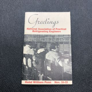National Association Of Refrigerating Engineers - Hotel William Penn - Pamphlet