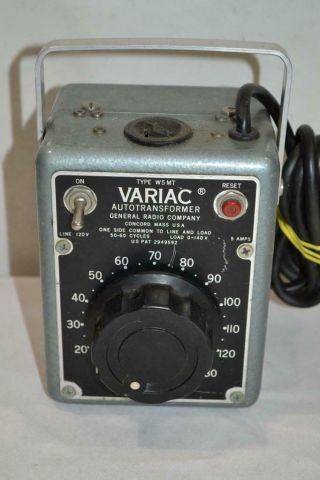 Vintage Variac Type W5mt Aurotransformer By General Radio Corp Usa