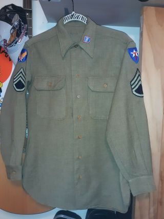 Ww2 U.  S.  Army Dress Shirts Texas Usaaf Khaki