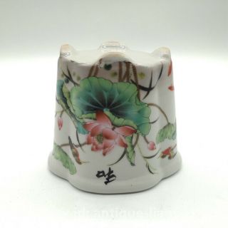 Chinese Ceramics Famille - rose Porcelain Lotus Flower Birds Pattern Flowerpot阖家欢乐 3