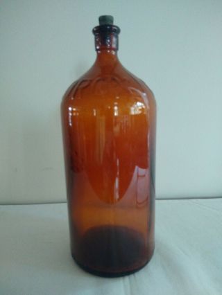 Vintage Brown Glass Clorox Bottle 16 Oz