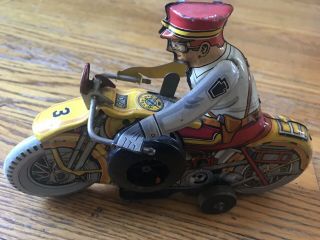 Marx Tin Windup Motorcycle With Rider (1930s).