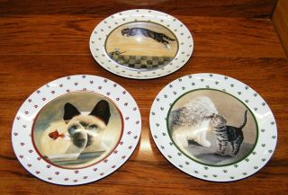 Set Of 3: Lowell Herrero 1986 Vandor Decorative Cat Collector Plates Only