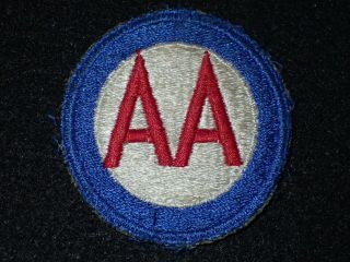 Ww2 Us Army Anti Aircraft Command Aa Artillery Ssi Shoulder Patch Cut - Edge Orig.