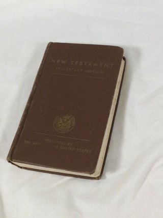 1941 Us Army Testament Protestant Bible Military Fdr Pocket Sized Small Guc