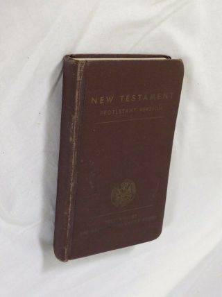 1941 US Army Testament Protestant Bible Military FDR Pocket Sized Small GUC 2