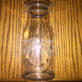 Vintage Clear Glass Half Pint Milk Bottle - Pure Milk Dairy - Deshler - Oh