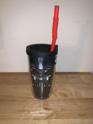 Star Wars Darth Vader Tervis Tumbler 16oz With Lid And Red Straw