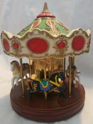 Waco Melody In Motion Merry Go Round Porcelain Horse Carousel Music Japan