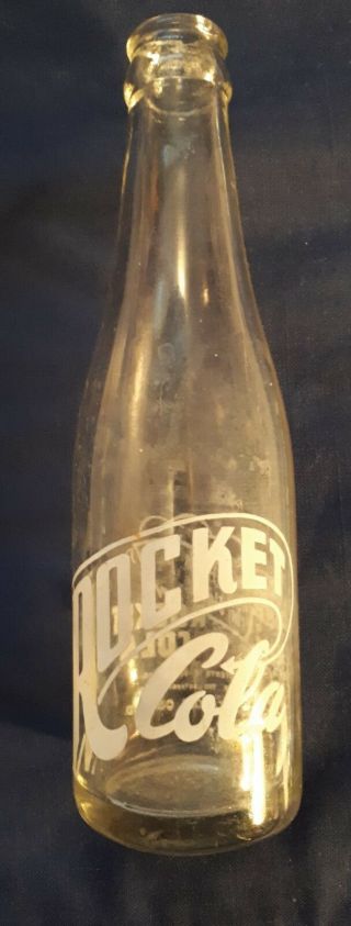 Scarce (defaced) Canadian (toronto,  Ont) " Rocket Cola " 7 Oz Pop Bottle - White Acl