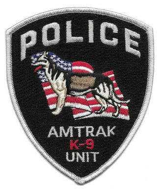 Amtrak Police Railroad Train K9 Canine Unit Patch Dog