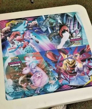 Pokemon Unified Minds Deluxe 2 Player Playmat 24 " X 24 "