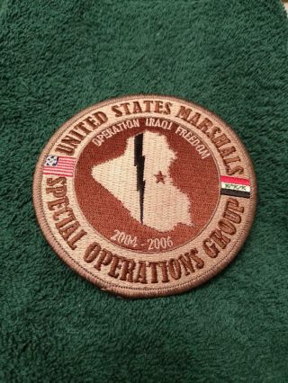 Rare Us Marshal Sog " Special Operations Group " Iraqi Freedom 2004 - 2006 Patch