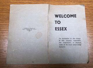 1943 World War 2 Ww2 Wwii Welcome To Essex For Military American Troops