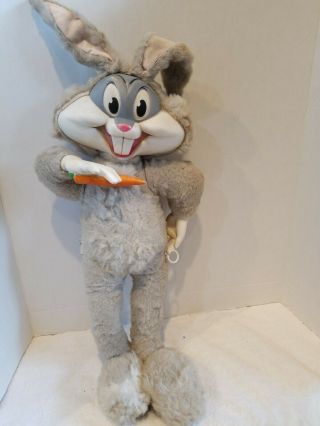 Vintage 1961 Mattel Bugs Bunny Talking Plush Doll Pull String Rubber Face