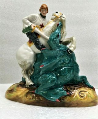 Royal Doulton St.  George Slaying The Dragon Figurine - Hn 2051 - 1950 - 85 - Retired