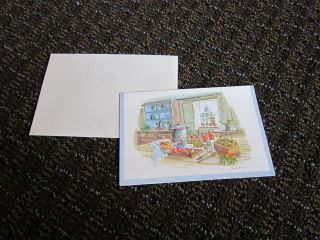 Phyllis Howard Vtg Red Farm Studio Blank Note Card W/recipe Kitchen Canning